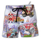 Christmas Santa Classic Hot Rod Tree Beach Shorts For Holiday Cruises And Travel Ready Comfort