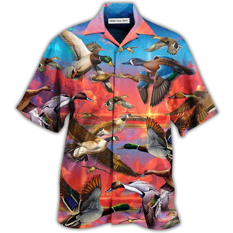 Duck Ducks Sky Hawaiian Shirt Design View For Resort Travel And Thoughtful Gifting