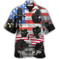 Black Cat Independence Day American Hawaiian Shirt Design View For Casual Summer Styling