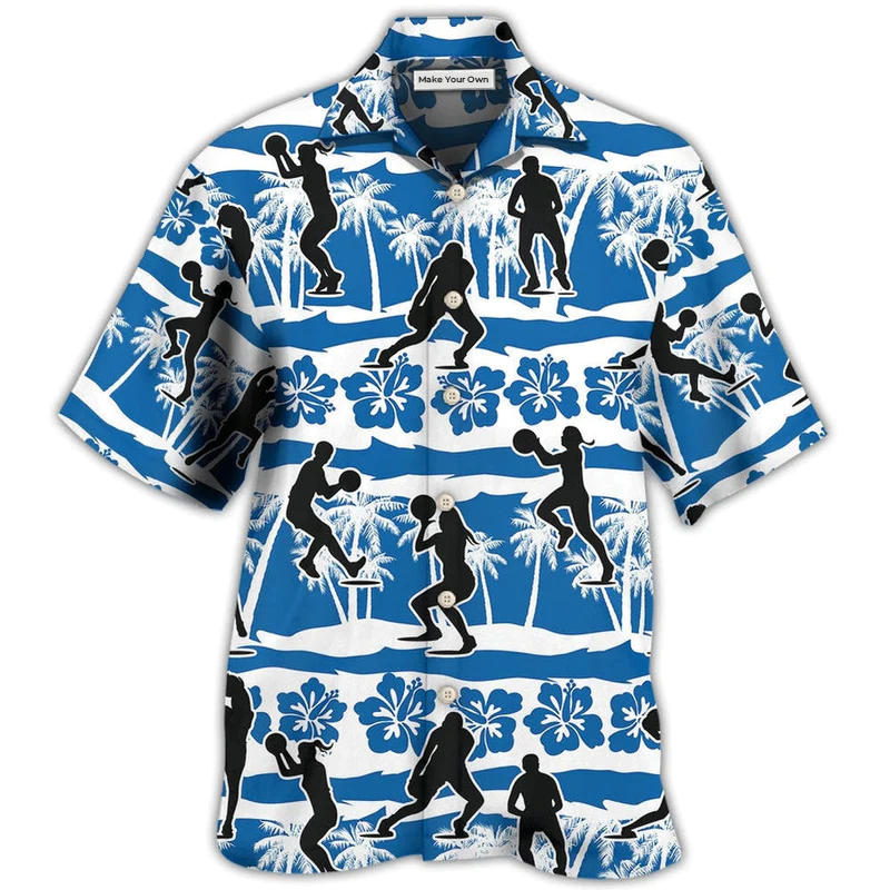 Tropical Floral Netball Beach Hawaiian Shirt Design Detail For Beach Days And Holiday Travel