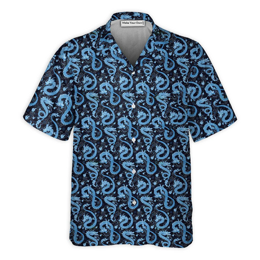 Fantasy Role Dragon Hawaiian Shirt Print Closeup For Tropical Vacations
