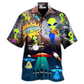 Alien Music Fun Hawaiian Shirt Design Detail For Sunny Adventures And Casual Wear