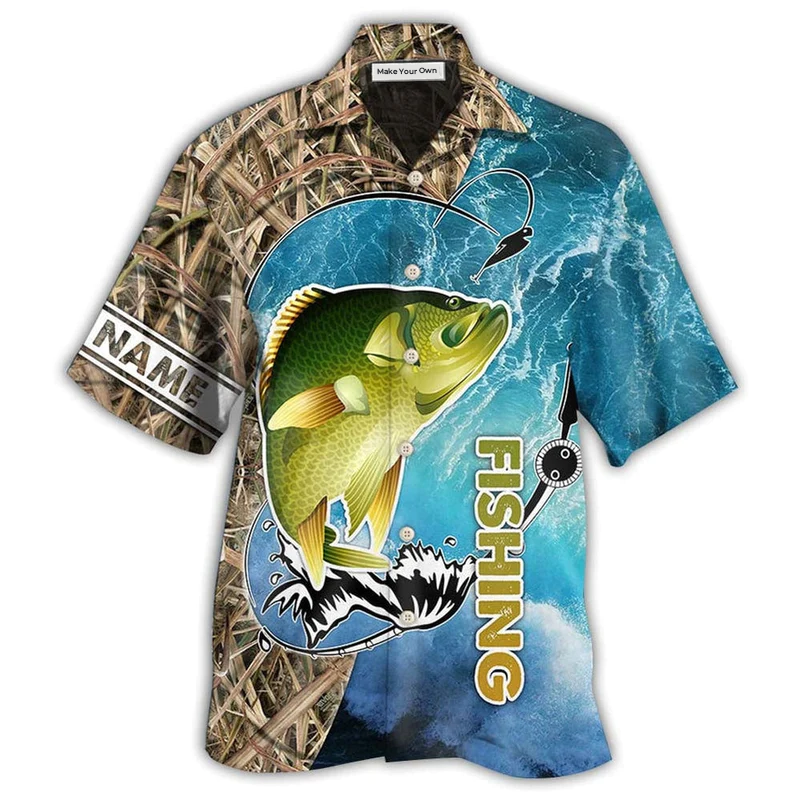Happy Fishing Crappie Personalized Hawaiian Shirt Design Detail For Beach Days And Holiday Travel