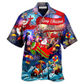 Festive Christmas Spreading Santa Hawaiian Shirt Design View For Casual Summer Styling