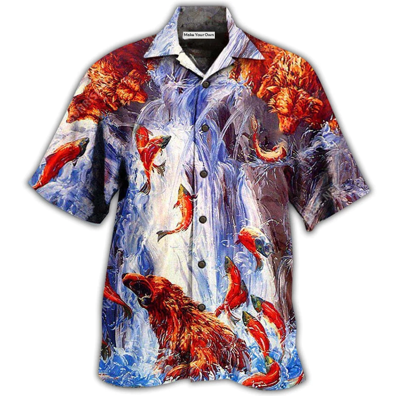 Bear Hawaiian Shirt For Coastal Vacations Warm Weather Events And Daily Style