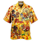 Autumn Dinosaur Hawaiian Shirt For Summer Vacation Beach Travel And Casual Wear