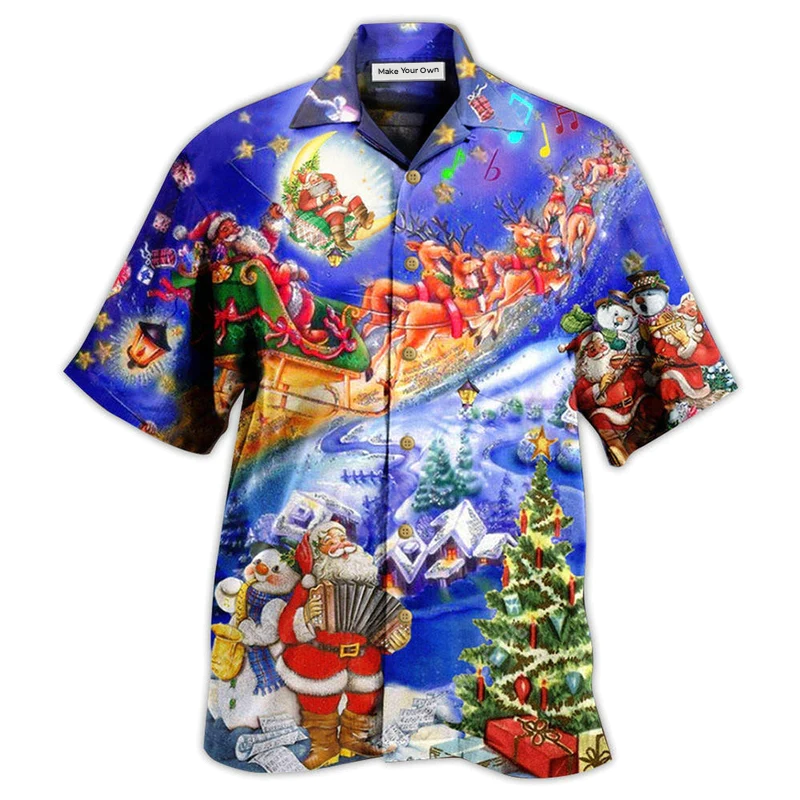 Christmas Santa Hawaiian Shirt For Summer Events And Casual Outdoor Wear