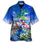 Dragon Christmas Santa Riding Hawaiian Shirt For Coastal Adventures And Warm Weather Wear