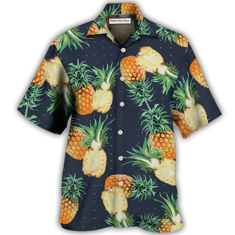 Tropical Fruit Pineapple Hawaiian Shirt For Coastal Adventures And Warm Weather Wear