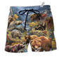 Bear Into The Wild Beautiful Mountain Hawaiian Beach Shorts For Relaxed Warm Weather Wear