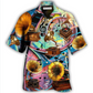 Vintage Music Record Hawaiian Shirt Artwork Detail For Resort Trips And Outdoor Activities