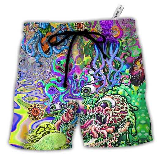 Hippie Octopus Music Beach Shorts For Oceanfront Escapes And Thoughtful Gift Giving
