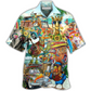 Beach Playful Hippie Peace And Wildlife Hawaiian Shirt For Tropical Escapes Resort Wear And Outdoor Celebrations