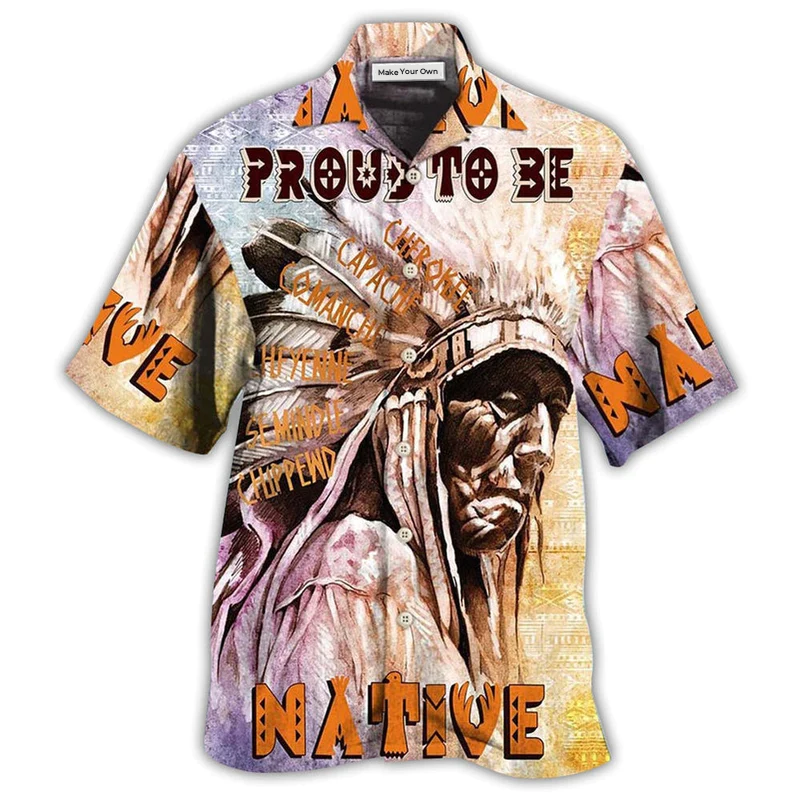 Heritage Peaceful Bohemian Proud Hawaiian Shirt For Beach Parties And Weekend Getaways