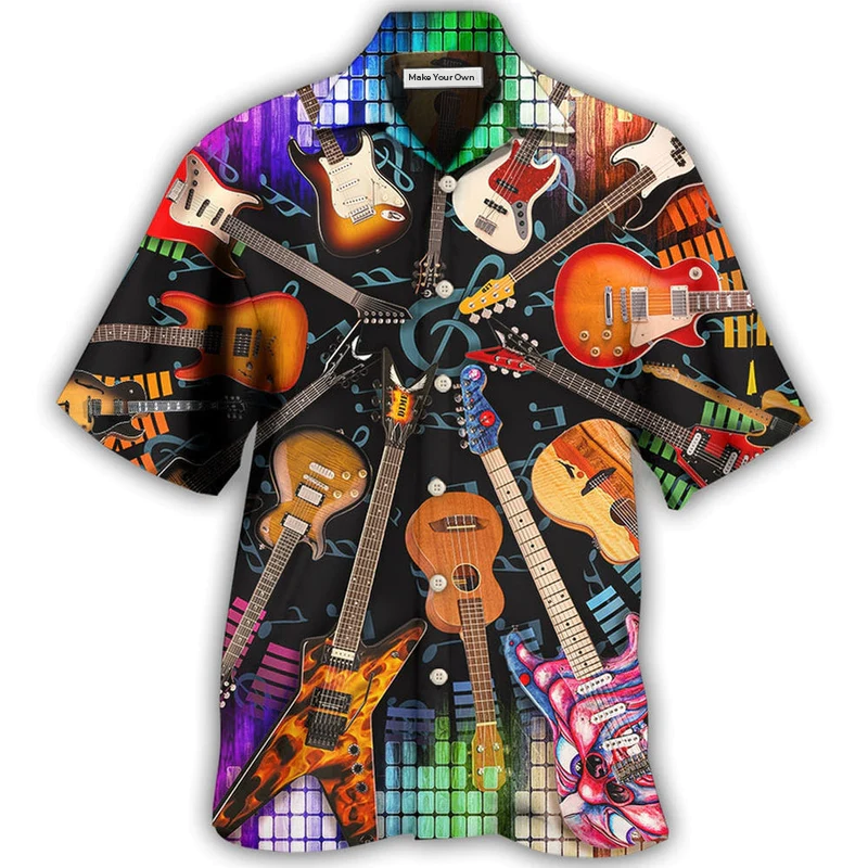 Guitar Music Hawaiian Shirt For Beach Parties And Weekend Getaways