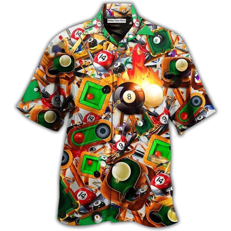 Billiard Luck Hawaiian Shirt Pattern View For Relaxed Warm Weather Outfits