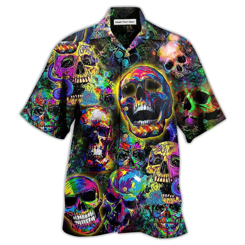 Skull Hawaiian Shirt For Tropical Travel Beach Gatherings And Comfortable