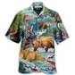 Bear Hunting Animals Amazing Salmon Hawaiian Shirt For Summer Events And Casual Outdoor Wear