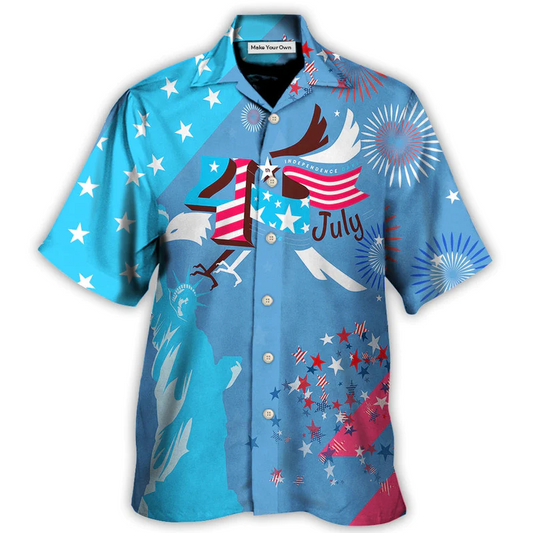 American Independence Fourth Hawaiian Shirt Relaxed Style View For Thoughtful Gifting