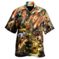 Dinosaur Perish Fire Hawaiian Shirt Pattern Detail For Summer Holidays And Outdoor Fun