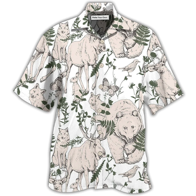 Forest Wildlife Hawaiian Shirt For Beach Vacations Casual Parties And Warm Weather Style