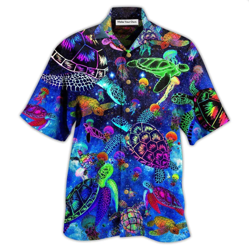 Glowing Turtle Amazing Sea Hawaiian Shirt For Poolside Relaxation And Sunny Getaways