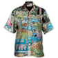 Floral Truck Delivery Hawaiian Shirt Fabric Pattern Detail For Resort Wear