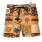 Coffee Time To Relax Hawaiian Print Beach Shorts For Food And Drink Fans