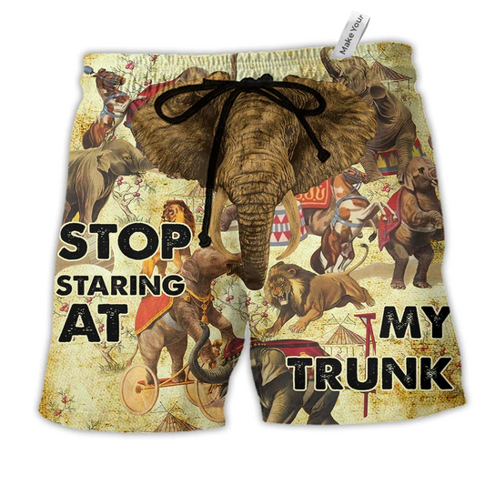 Elephant Amazing Circus Show Hawaiian Print Beach Shorts For Sunny Getaways And Gifting
