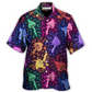 Rainbow Colorful Mushroom Galaxy Bright Hawaiian Shirt Design Detail For Sunny Adventures And Casual Wear