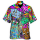 Bohemian Cat Break Hawaiian Shirt Design Detail For Sunny Adventures And Casual Wear
