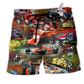 Racing Life Is Better At The Race Hawaiian Print Beach Shorts For Weekend Getaways And Travel