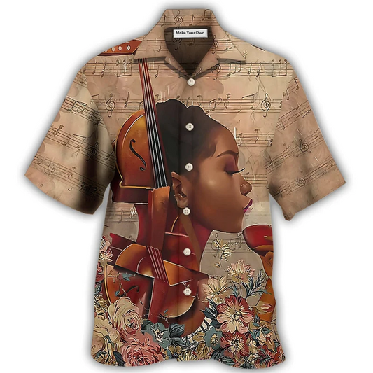Music Easily Distracted Wine Hawaiian Shirt Pattern View For Relaxed Warm Weather Outfits