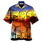 Green Wind Turbine Hawaiian Shirt For Tropical Parties Vacation Travel And Casual Summer Style