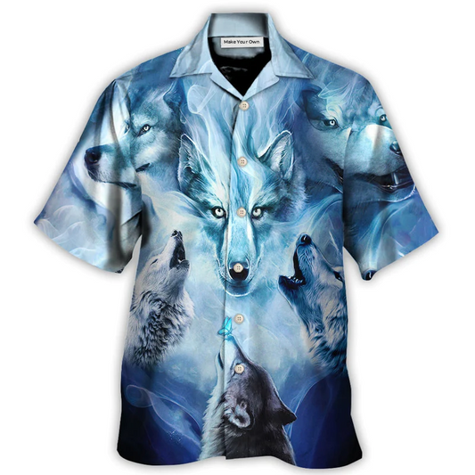 Wolf Fear Bigger Hawaiian Shirt Pattern Detail For Summer Travel