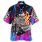 Hot Rod Fire Hawaiian Shirt For Summer Vacation And Beach Travel