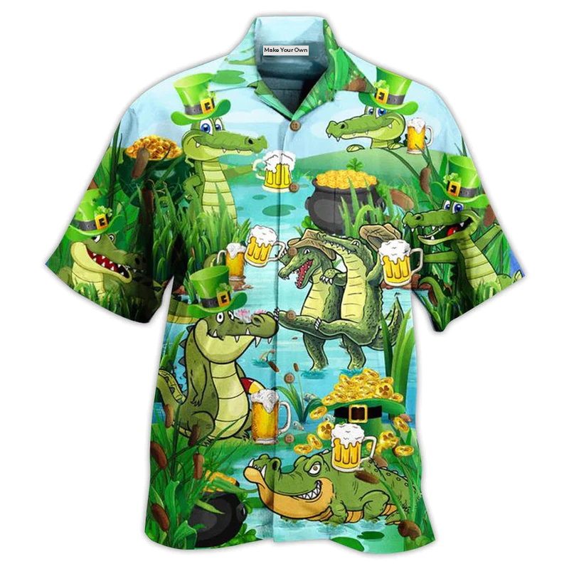 Crocodile Beer Everyday Hawaiian Shirt Artwork View For Weekend Travel And Beach Style