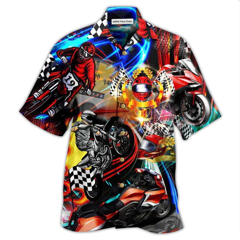 Motorcycle Race Rain Ride Wind Hawaiian Shirt For Poolside Relaxation And Sunny Getaways