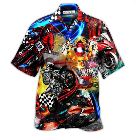 Motorcycle Race Rain Ride Wind Hawaiian Shirt For Poolside Relaxation And Sunny Getaways