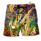 Music I Know It Hawaiian Print Beach Shorts For Beach Days And Casual Style
