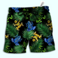 Green Tropical Leaf Frog Beach Shorts For Island Getaways And Comfortable Daily Use