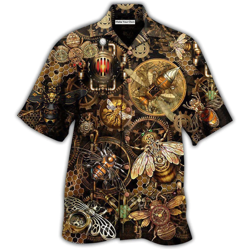 Honey Bee Hawaiian Shirt For Tropical Travel Beach Gatherings And Comfortable Wear