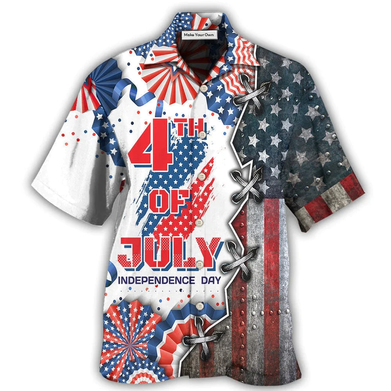 Patriotic American Hawaiian Shirt For Tropical Getaways Outdoor Fun And Everyday Wear