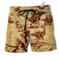 Yellow Cowboy Dinosaur Beach Shorts For Warm Weather Outings And Comfortable Daily Use