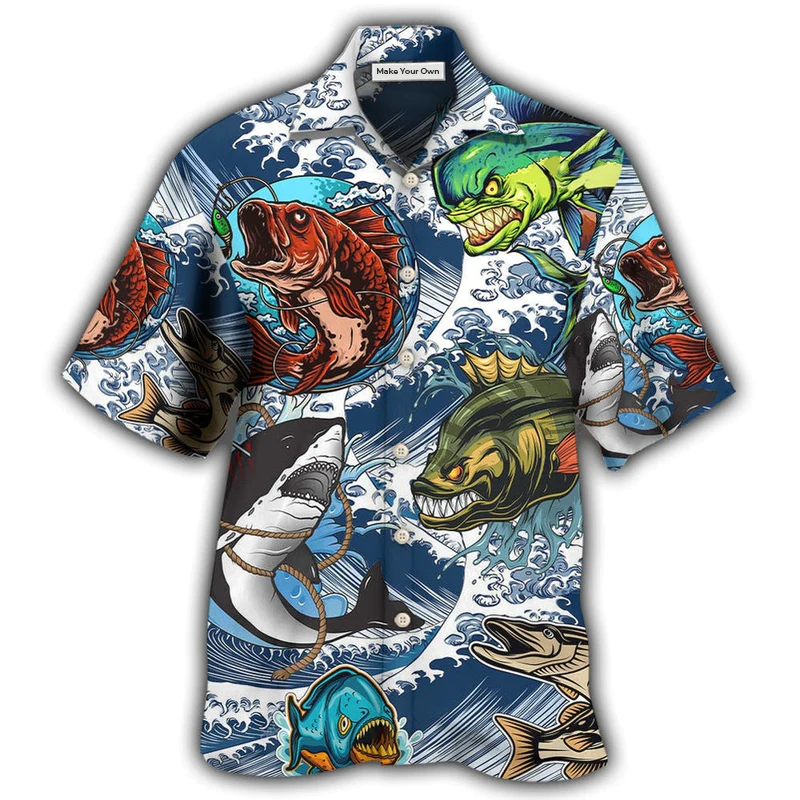 Fishing Hawaiian Shirt For Tropical Parties Vacation Travel And Casual Summer Style
