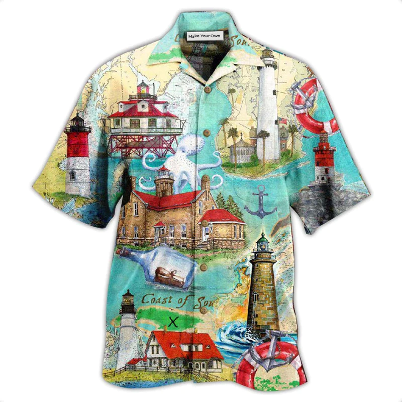 Lighthouse Cruise Hawaiian Shirt For Resort Getaways And Comfortable Summer Activities