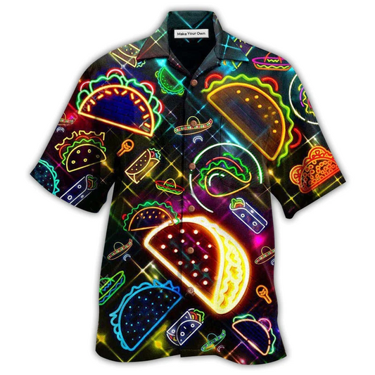 Food Tuesday Faith Created Tacos Stunning Hawaiian Shirt Artwork Detail For Tropical Trips And Casual Outings