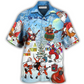 Music Christmas Santa Guitar Hawaiian Shirt Design Detail For Beach Days And Holiday Travel