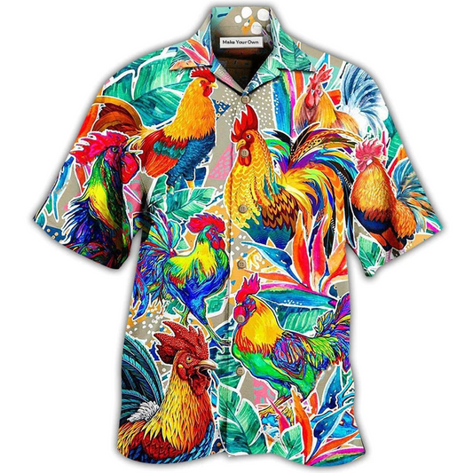 Chicken Stronger Hawaiian Shirt Artwork View For Weekend Travel And Beach Style