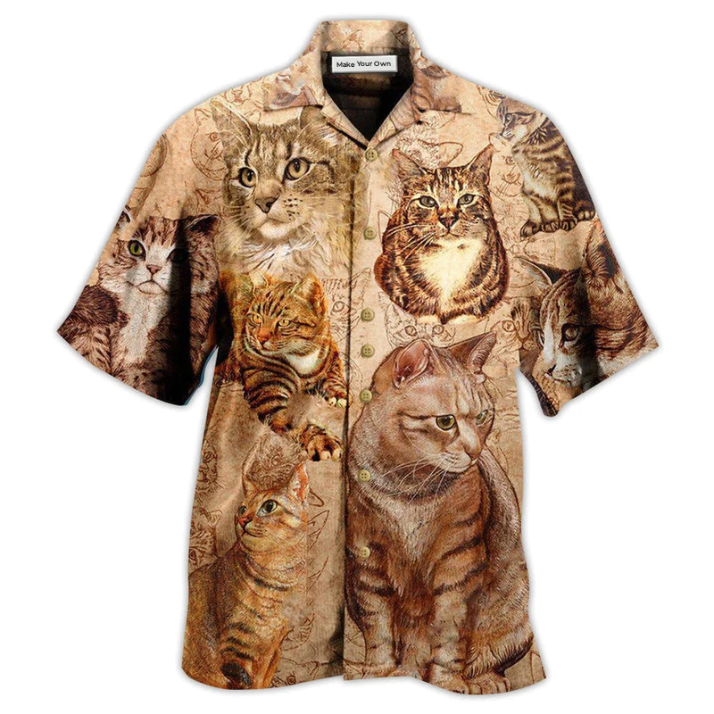 Cat Hawaiian Shirt For Resort Getaways And Comfortable Summer Activities